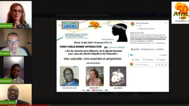 [VISIO-CONFERENCE] REPLAY “Inter culturalité, vivre ensemble et perspectives” avec Nathalie BOU, Louis ESSEM et Ya Mutuale BALUME Mardi 12 mai 2020 #10mailyon