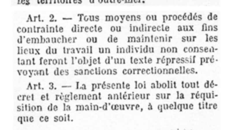 [MEMOIRE] 11 avril 1946 La loi Houphouët-Boigny 🇨🇮 supprime le travail forcé dans les colonies