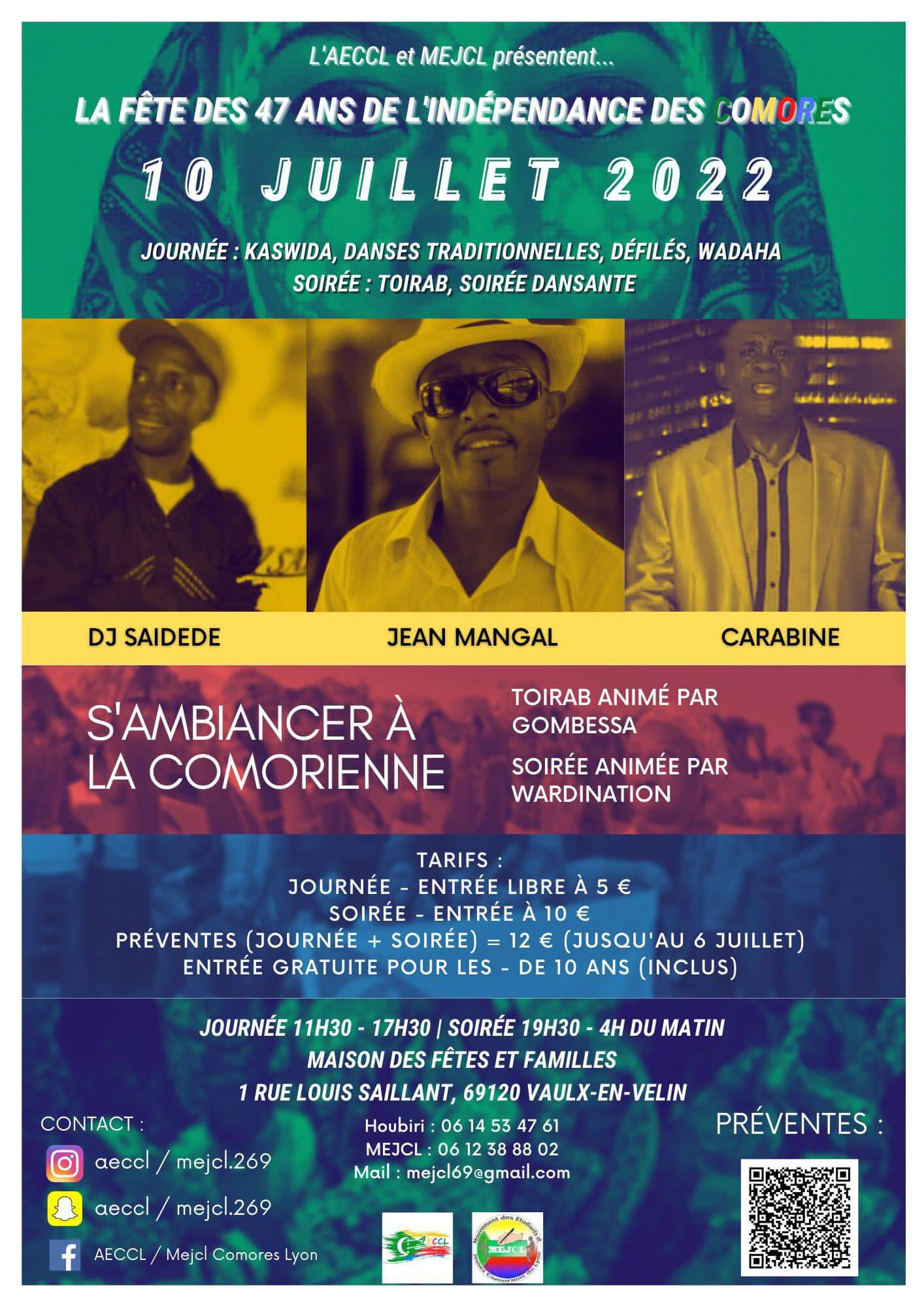 [COMORES]  AECCL ET MEJCL organisent une journée pour célébrer les 47 ans des Comores à Vaulx (69) dimanche 10 juillet 2022