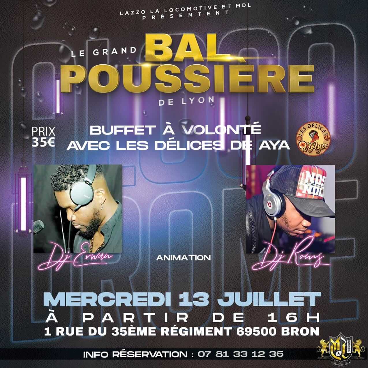 [AMBIANCE] Bal Poussière avec un buffet de saveurs africaines à Bron (69) mercredi 13 juillet 2022
