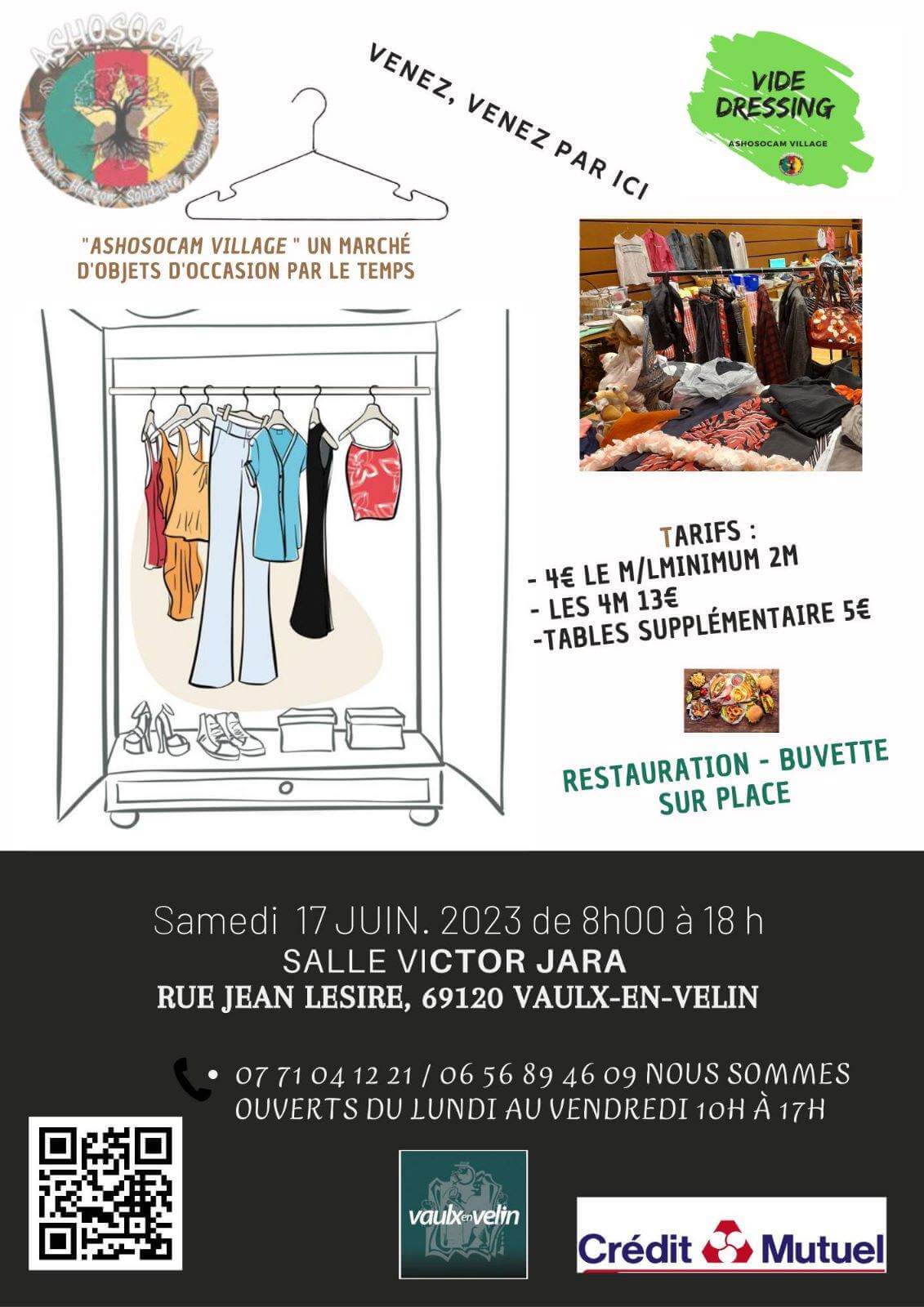 [VIDE DRESSING] “Ashosocam Village ” Un marché d’objets d’occasion par le temps samedi 17 juin 2023 à Vaulx en Velin (69)