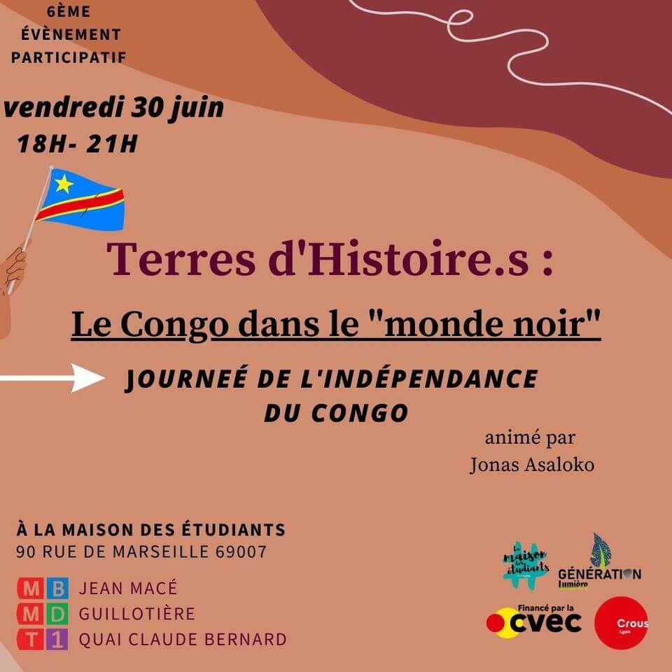 [RDC] Terre d&rsquo;histoire.s : le Congo dans le « monde noir » vendredi 30 juin 2023 à Lyon