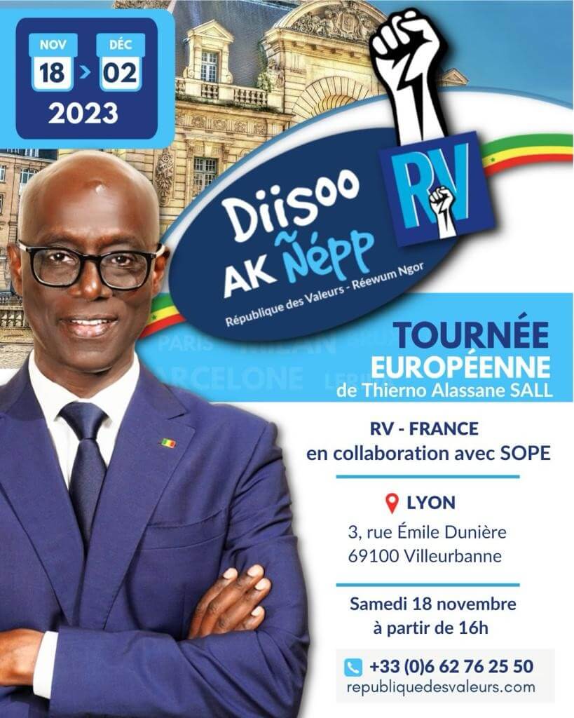 [SENEGAL] Candidat à la Présidentielle de 2024, Thierno Alassane SALL rencontrera les Sénégalais à Villeurbanne samedi 18 novembre 2023