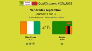 [#FOOTBALL] #qualificationscan2025 Côte d'Ivoire 🇨🇮 - Zambie 🇿🇲  à Bouaké Cote d'Ivoire @ Stade la Paix
