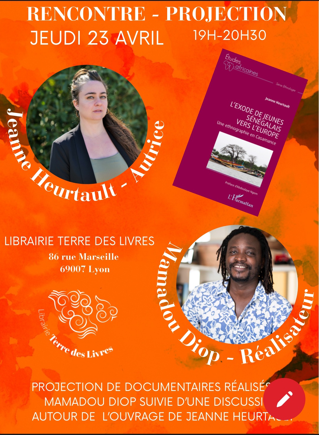 🗓️  Jeudi 23 avril 2026 [LITTERATURE]  📚 🎞️ Regards croisés sur l&rsquo;anthropologie et le cinéma : une soirée exceptionnelle avec Jeanne HEURTAULT et Mamadou DIOP 🇸🇳 à Lyon