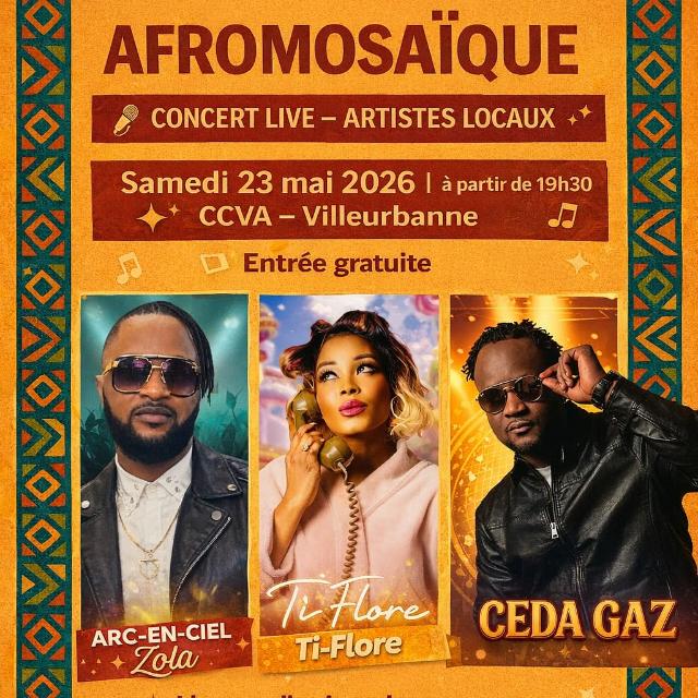 🗓️  Samedi 23 mai 2026 [ASSOCIATION] AfroMosaïque Rencontre des Associations & Cultures Afro à Villeurbanne (69)