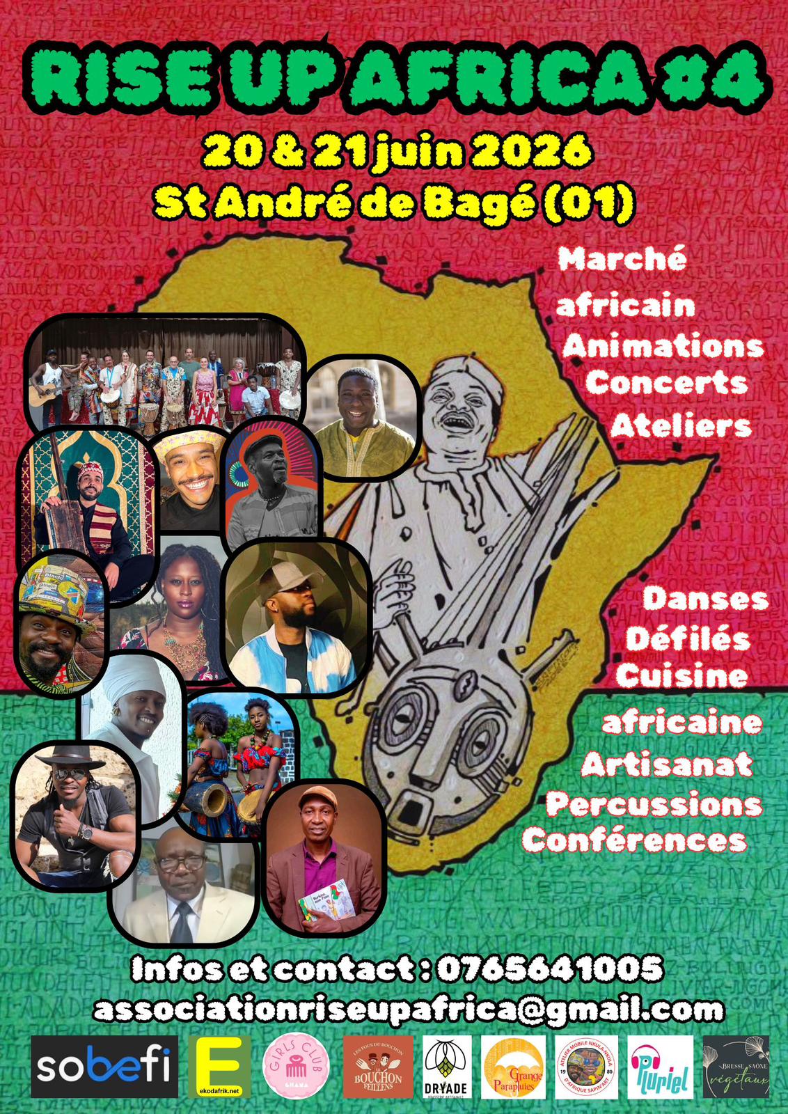 🗓️  Samedi 20 et dimanche 21 juin 2026 [CULTURE] 4e édition du Festival Rise Up Africa 🍽️🎶 💃 à Saint-André-de-Bâgé (01)