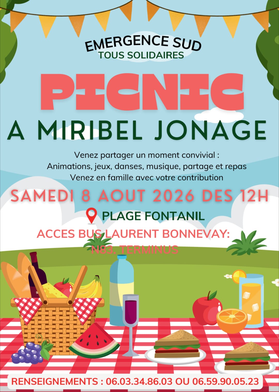 🗓️ Samedi 8 août 2026 [CONVIVIALITE] Picnic de l&rsquo;association Emergence Sud au Parc de Miribel Jonage (69)