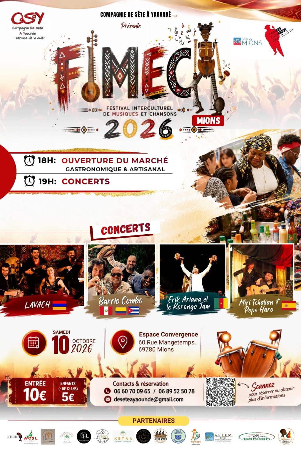 🗓️  Samedi 10 octobre 2026 📍 Mions (69) [CULTURE] 🎶 🍽️  7ème édition du FIMEC   🇨🇲 🇪🇸 🇨🇱 🇨🇺 🇨🇴 🇧🇷 🇵🇪(Festival Interculturel de Musiques et Chansons)