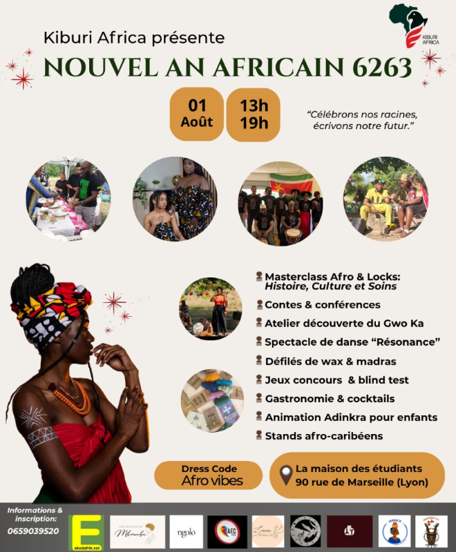 🗓️  Samedi 1er août 2026 [ÉVÉNEMENT] Kiburi Africa – Nouvel An Africain 6263 à Lyon