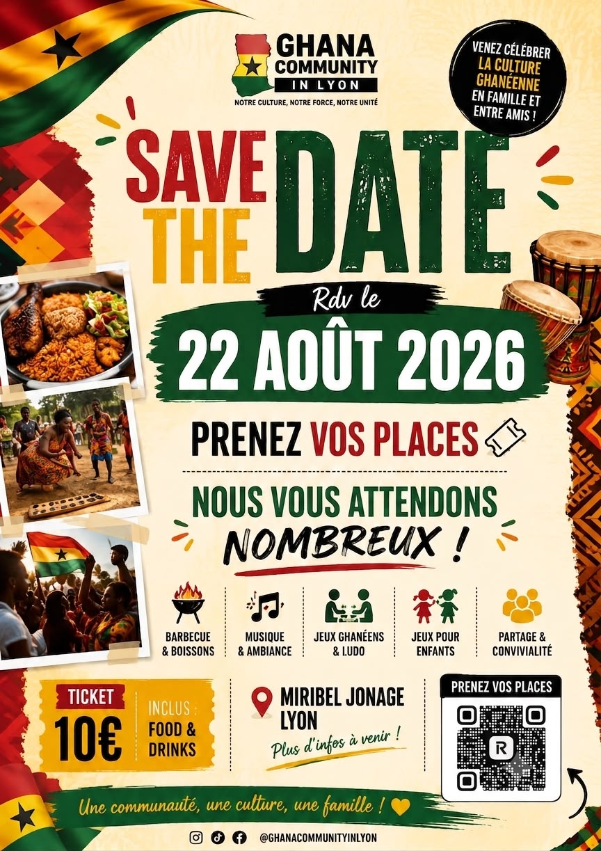 📅 Samedi 22 août 2026 📍 Parc de Miribel (69) [AMBIANCE]  🇬🇭 Summer Party de Ghana Community in Lyon