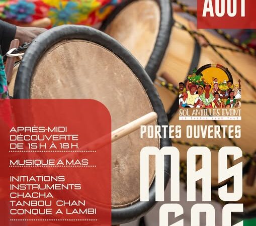 📅 Samedi 29 août 2026 📍 Bron (69) [CULTURE] 🪘 💃🏾Découvrez l’univers du Mas, du tambour et des rythmes traditionnels antillais avec Sol Antilles Event
