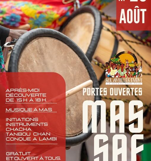 📅 Samedi 29 août 2026 📍 Bron (69) [CULTURE] 🪘 💃🏾Découvrez l’univers du Mas, du tambour et des rythmes traditionnels antillais avec Sol Antilles Event
