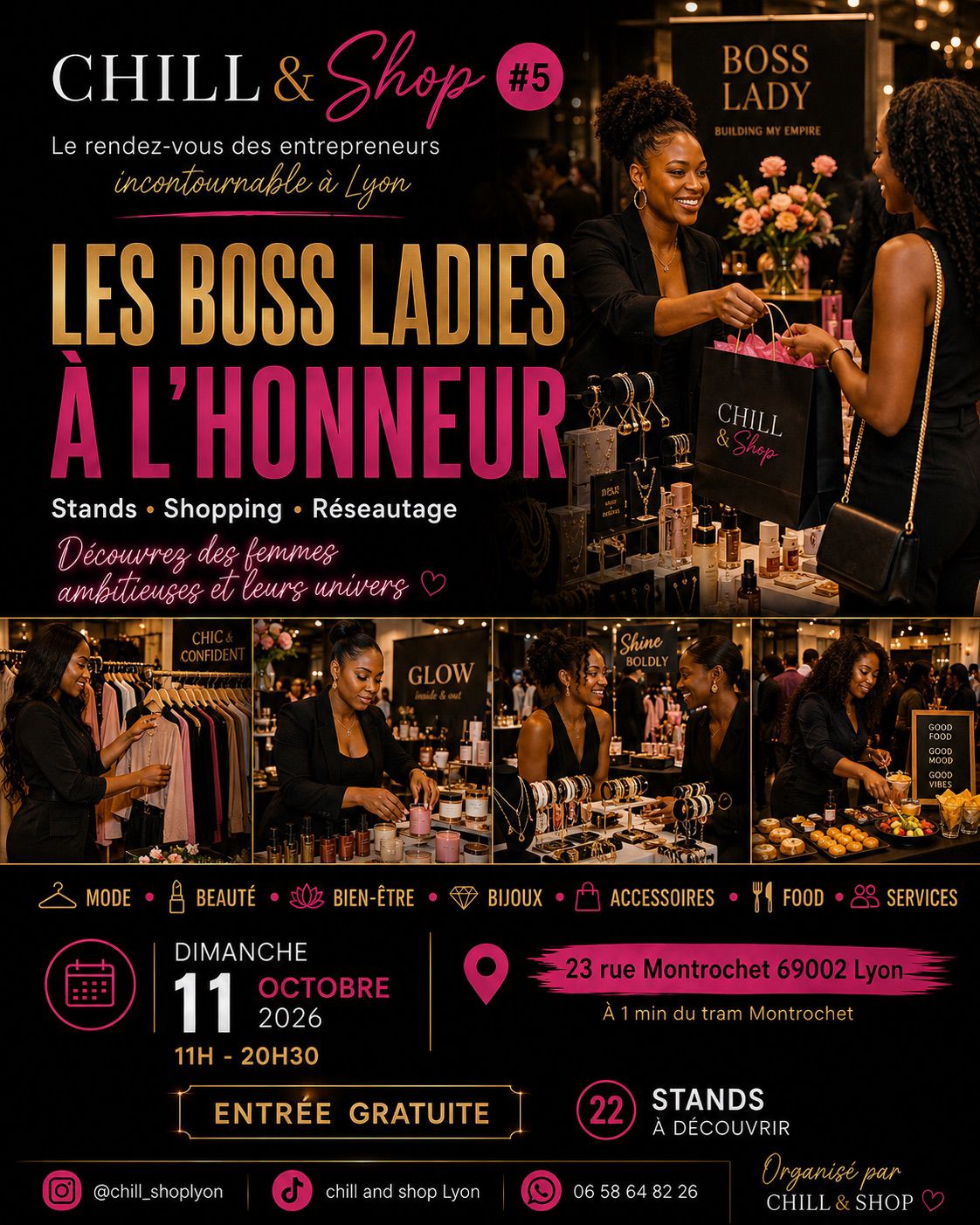 📅 Dimanche 11 octobre 2026 📍 Lyon [BUSINESS] 🟡 Chill & Shop Lyon #5 : Le rendez-vous incontournable des « Boss Ladies »