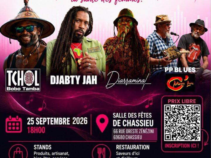 🗓️ Vendredi 25 septembre 2026 📍 Chassieu (69) [SANTE] 🎗️ 🎶  Concert caritatif, sensibilisation aux cancers féminins « La Musique Pour la Vie »