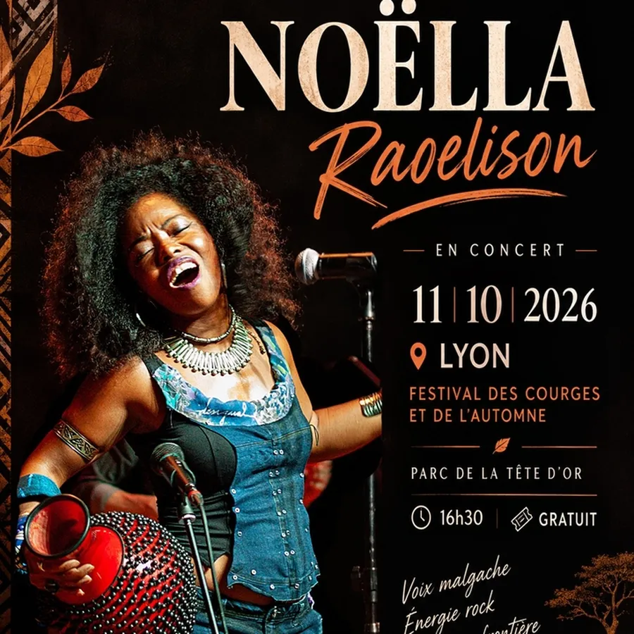 📅 Dimanche 11 octobre 2026 📍 Lyon [CONCERT] 🇲🇬 🍂 🎶 Noëlla RAOELISON au Parc de la Tête d’Or pour le Festival des Courges et de l’Automne