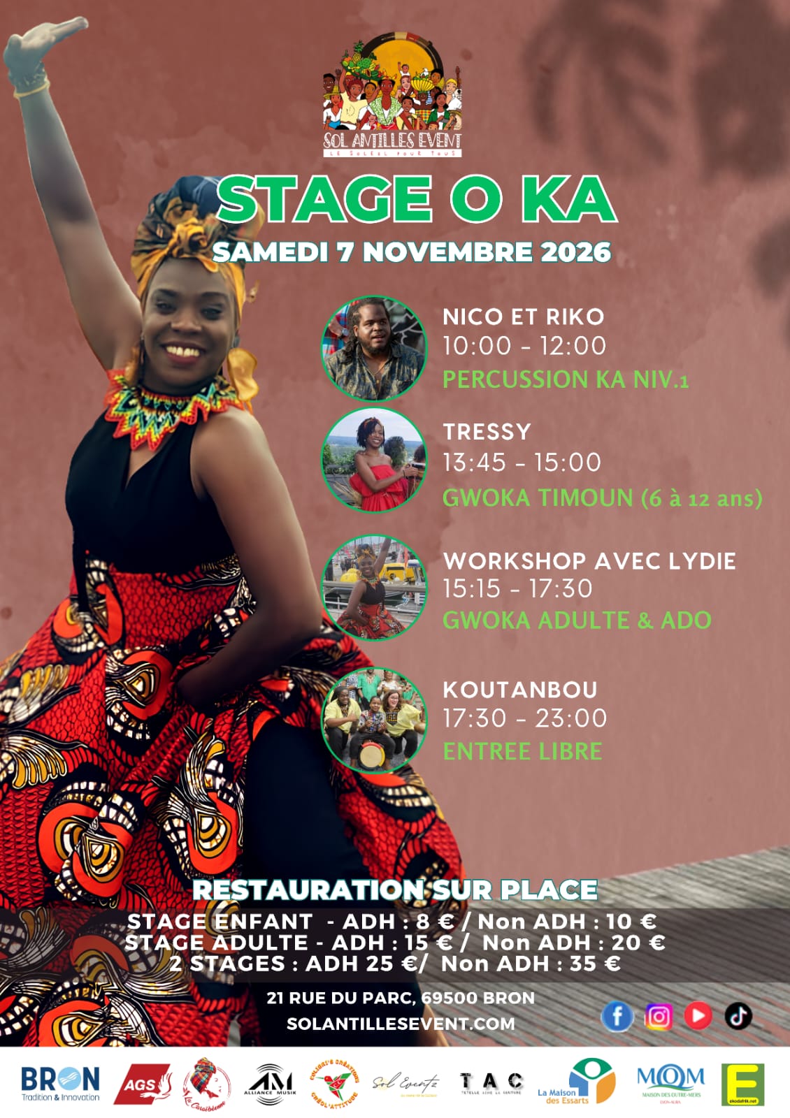 📅 Samedi 7 novembre 2026 📍 Bron (69) [DANSES] 🥁 Stage O Ka – Édition Spéciale avec Sol Antilles Event