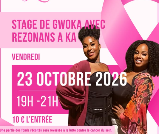 📅 Vendredi 23 octobre 2026 📍 Lyon [OCTOBRE ROSE] 🎀 💕 Rezonans A KA organise un moment de partage, de danse et de solidarité autour du Gwoka