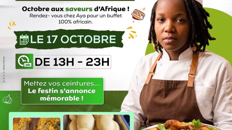 📅  Vendredi 17 octobre 2026 📍 Villeurbanne (69) [CULINAIRE] 🍽️ Les Délices d’Aya vous convient au grand buffet afro à volonté