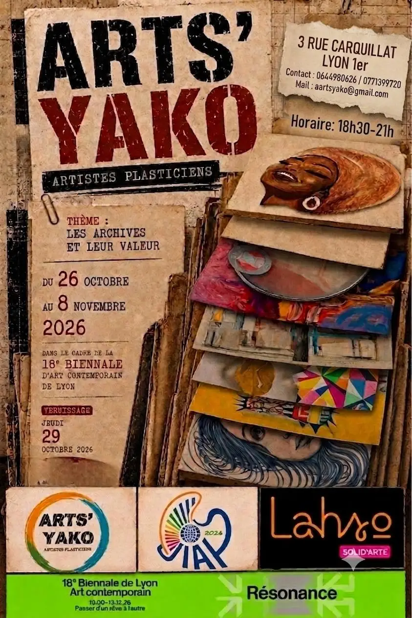 📅 Jusqu&rsquo;au 8 novembre 2026 📍 Lyon [PEINTURE] 🎨 L’Association ARTS’YAKO dévoile sa nouvelle exposition artistique à Lyon dans le cadre de la Biennale 2026